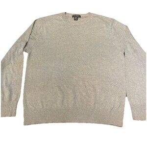 Banana Republic Silk Cashmere Sweater Large Gray Crewneck Quiet Luxury Normcore